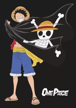 One Piece – Couverture en polaire Drapeau à tête de mort 100x140cm