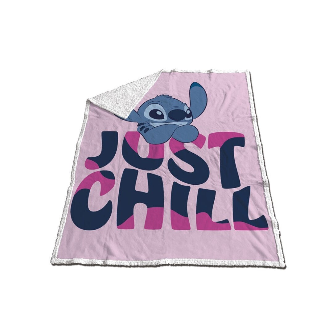 Lilo & Stitch – Couverture Sherpa 120×150 cm – Stitch "Just Chill"
