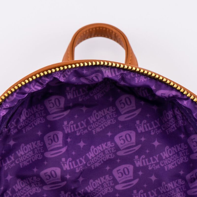 Loungefly Wonka 50e – Dos du sac avec ticket doré