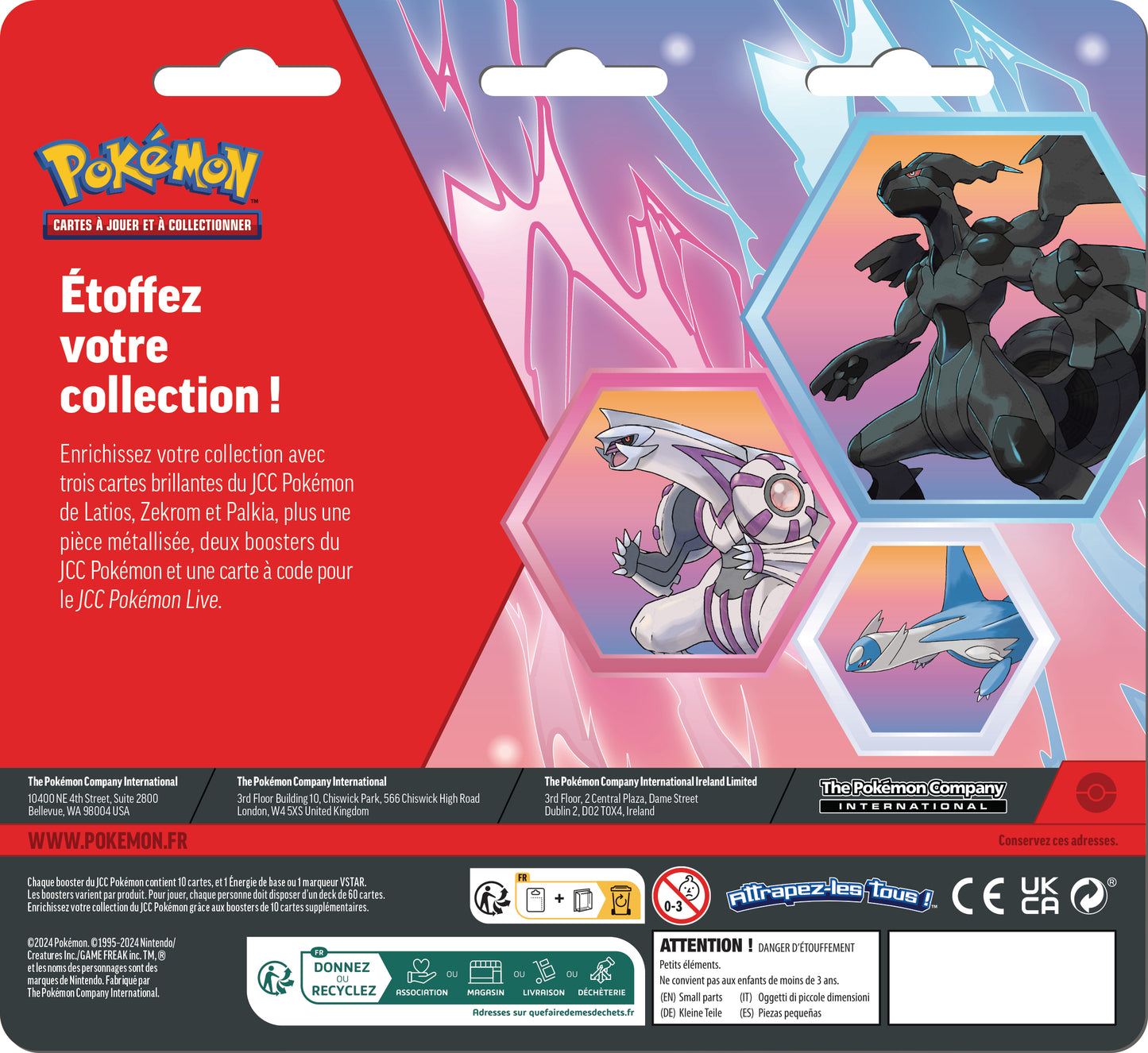 Pokémon JCC – Blister amélioré 2 Boosters (Octobre 2024) | Latios, Zekrom & Palkia