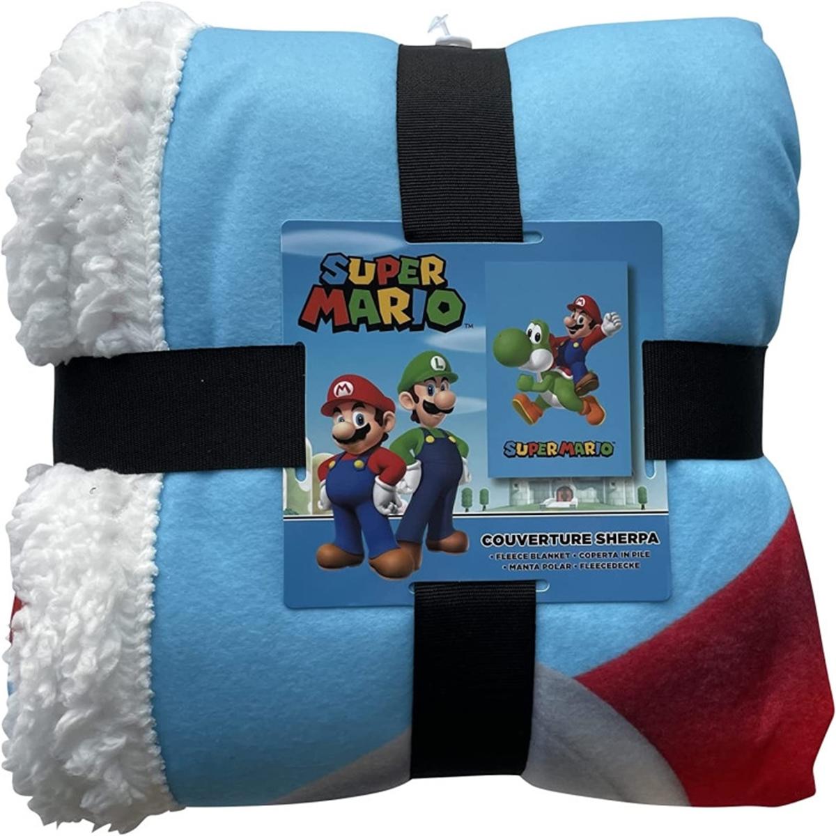 Plaid sherpa Super Mario & Yoshi – 100 × 150 cm