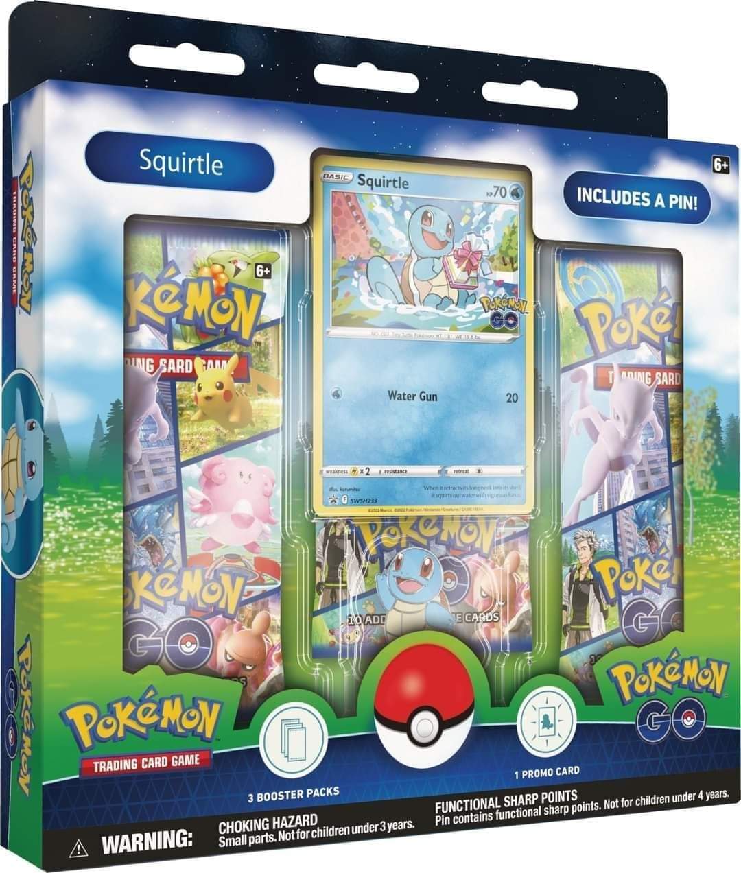 Pokemon GO 10.5 Coffret Pinbox - Carapuce - Salamèche - Bulbizarre