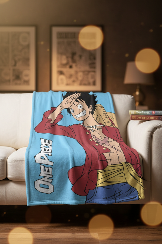 One Piece – Couverture en polaire Monkey D. Luffy