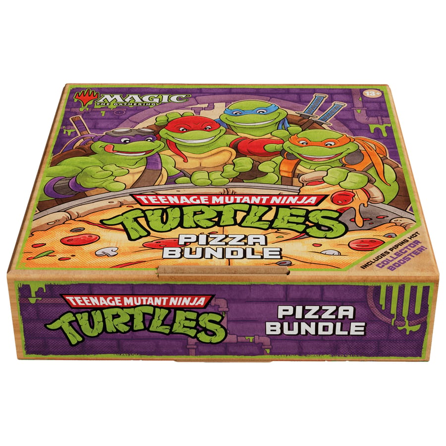 Magic The Gathering Teenage Mutant Ninja Turtles Pizza Bundle avec Collector Booster et Pizza Lands exclusifs
