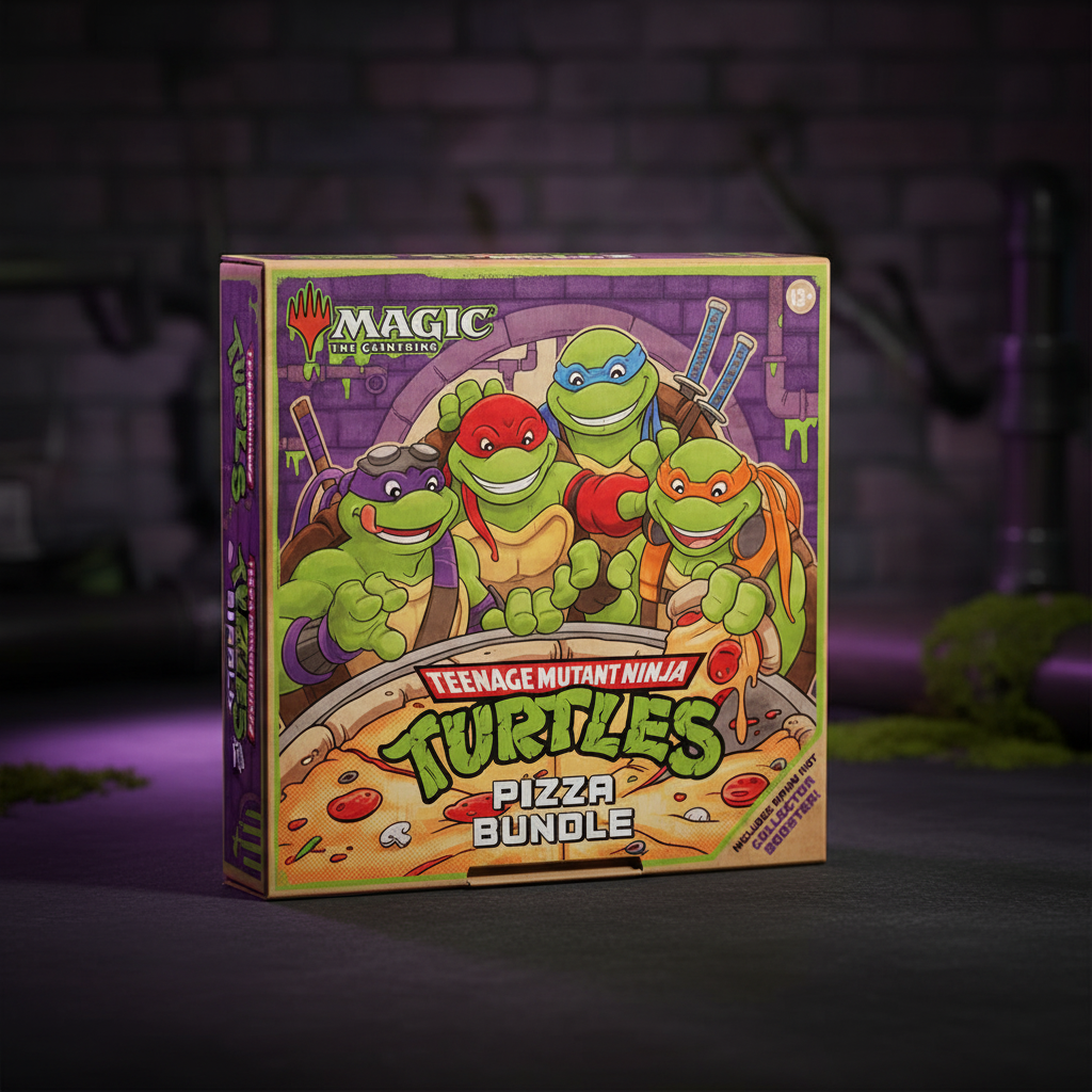 Magic The Gathering Teenage Mutant Ninja Turtles Pizza Bundle avec Collector Booster et Pizza Lands exclusifs