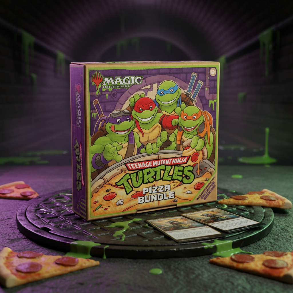 Magic The Gathering Teenage Mutant Ninja Turtles Pizza Bundle avec Collector Booster et Pizza Lands exclusifs