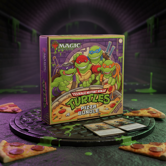 Magic The Gathering Teenage Mutant Ninja Turtles Pizza Bundle avec Collector Booster et Pizza Lands exclusifs