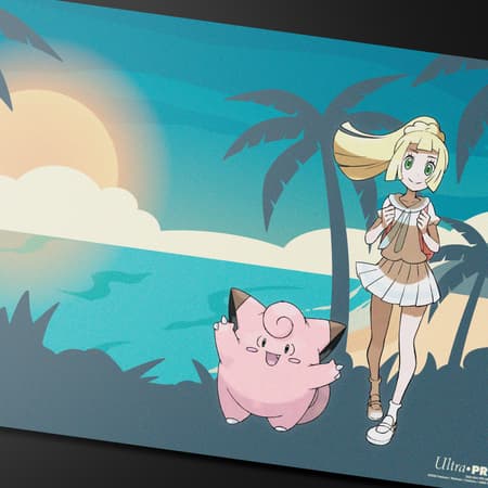 Ultra PRO – Tapis de jeu Pokémon JCC Lillie et Mélofée – Playmat 61 × 34 cm