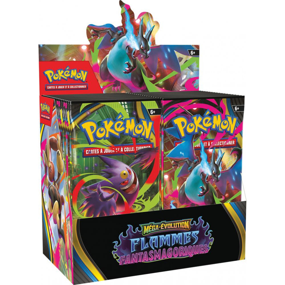 Display Pokémon JCC Flammes Fantasmagoriques – boîte scellée 36 boosters – extension ME02 – The Pokémon Company