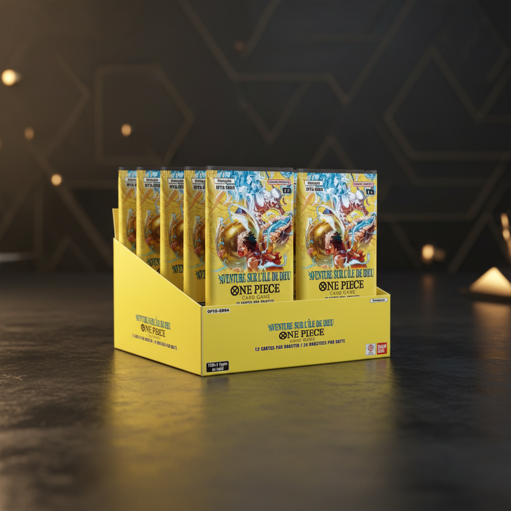 One Piece Card Game – Display OP-15 Aventure sur l'île de KAMI FR (24 Boosters)
