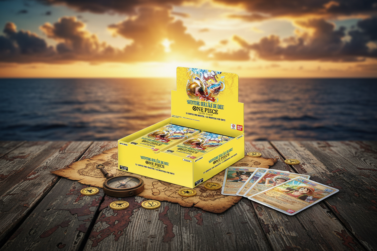 One Piece Card Game – Display OP-15 Aventure sur l'île de KAMI FR (24 Boosters)