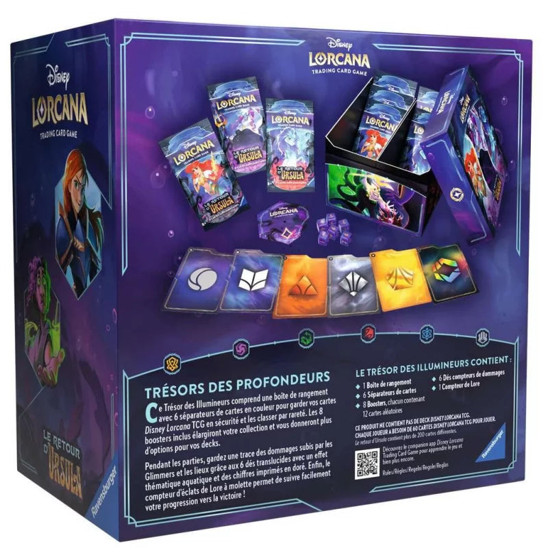 Disney Lorcana Trésor des Illumineurs Chapitre 4 Le Retour d’Ursula coffret FR vue coffret 3/4