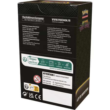 Lot de 6 boosters Pokémon JCC Méga-Évolution ME05 Nuit Noire version française pour collection et jeu