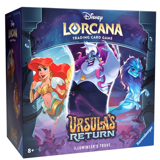 Disney Lorcana Trésor des Illumineurs Chapitre 4 Le Retour d’Ursula coffret FR visuel produit avec drapeau FR