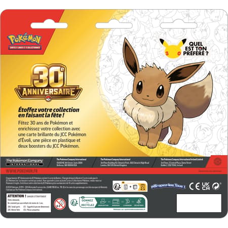 Pokémon JCC – Duopack Évoli 30e Anniversaire + Sleeves Perfect Fit Latérales – FR