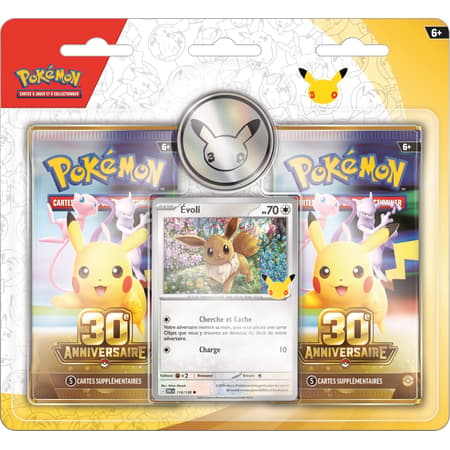 Pokémon JCC – Duopack Évoli 30e Anniversaire + Sleeves Perfect Fit Latérales – FR