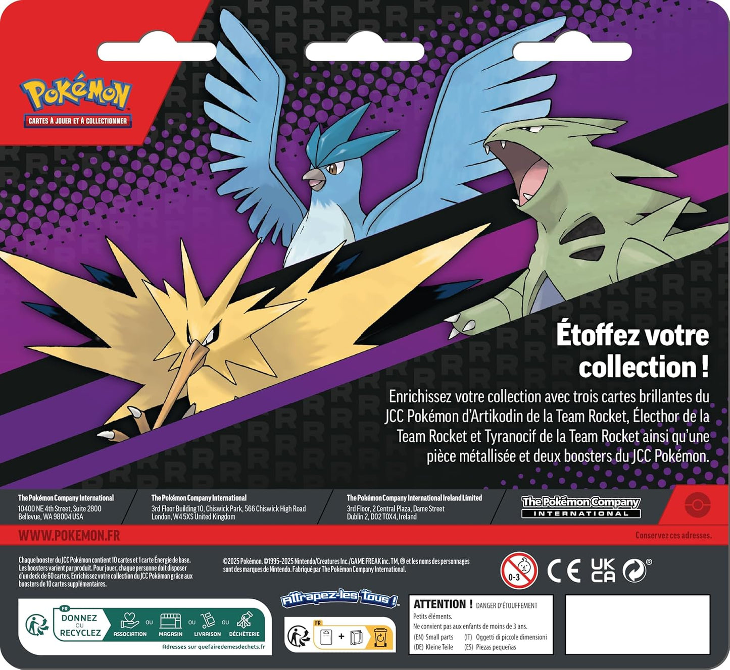 Pokémon – Blister amélioré 2 boosters  : Artikodin, Électhor, Tyranocif
