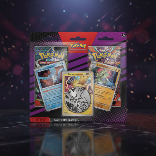Pokémon – Blister amélioré 2 boosters  : Artikodin, Électhor, Tyranocif