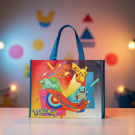 Grand sac shopping Pokémon Starter 1G avec Bulbizarre, Salamèche et Carapuce