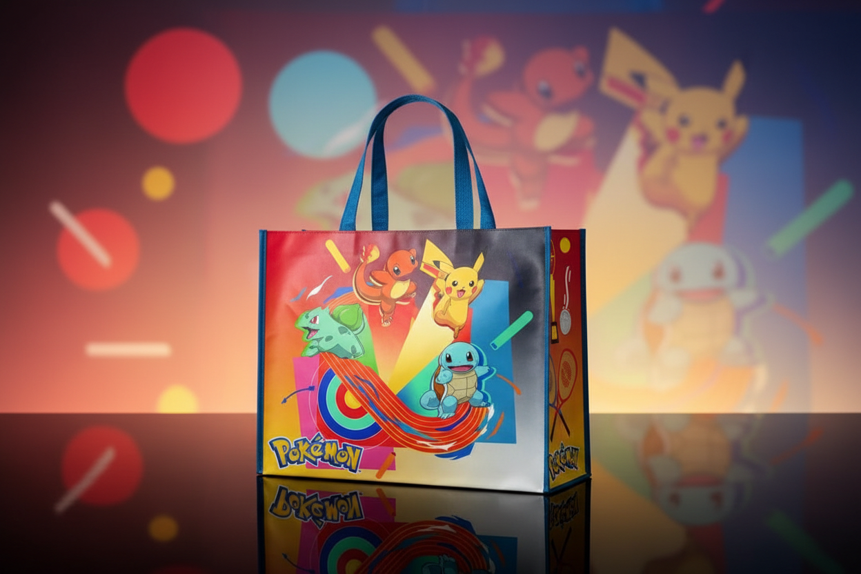 Grand sac shopping Pokémon Starter 1G avec Bulbizarre, Salamèche et Carapuce