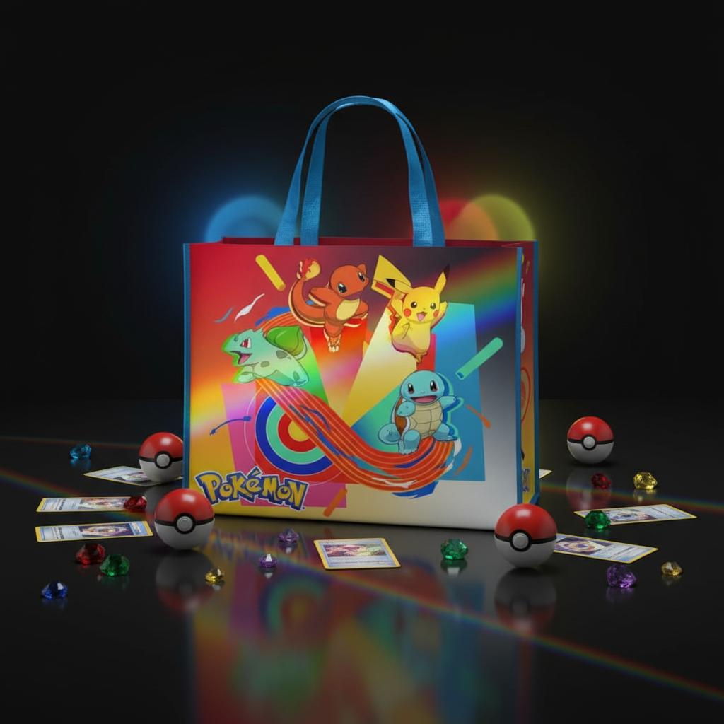 Grand sac shopping Pokémon Starter 1G avec Bulbizarre, Salamèche et Carapuce