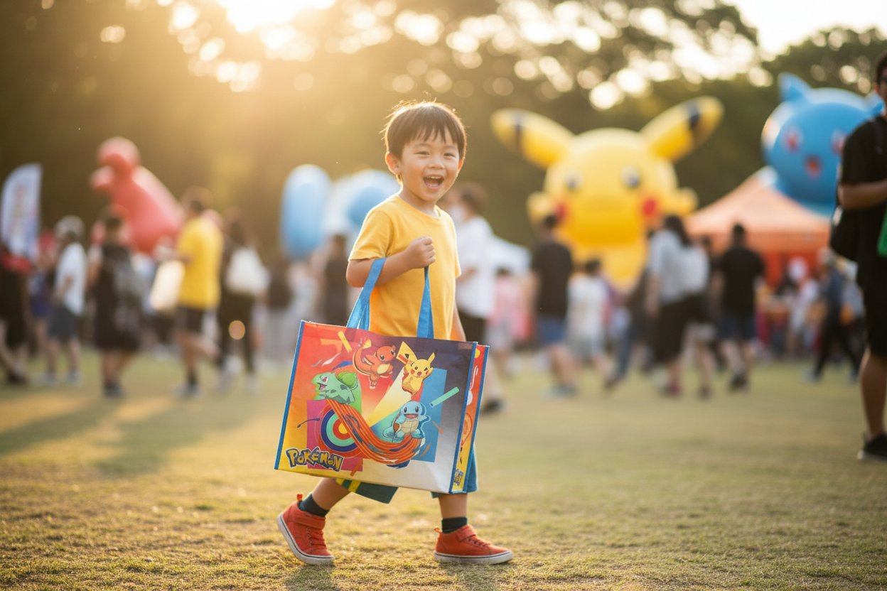 Grand sac shopping Pokémon Starter 1G avec Bulbizarre, Salamèche et Carapuce