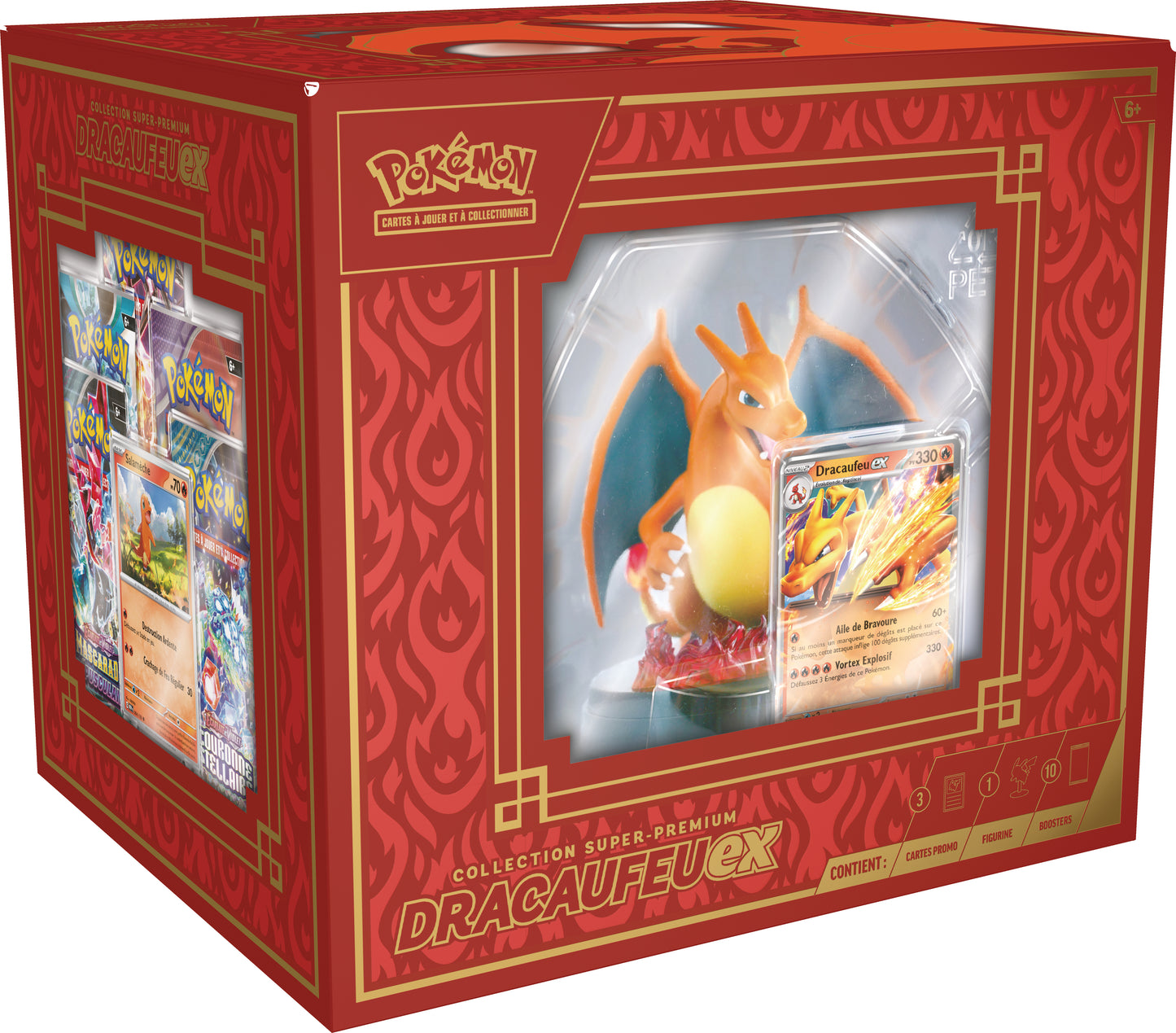 Pokémon JCC – Coffret Premium Dracaufeu-ex avec Figurine & Porte-Cartes – Version Française (FR)