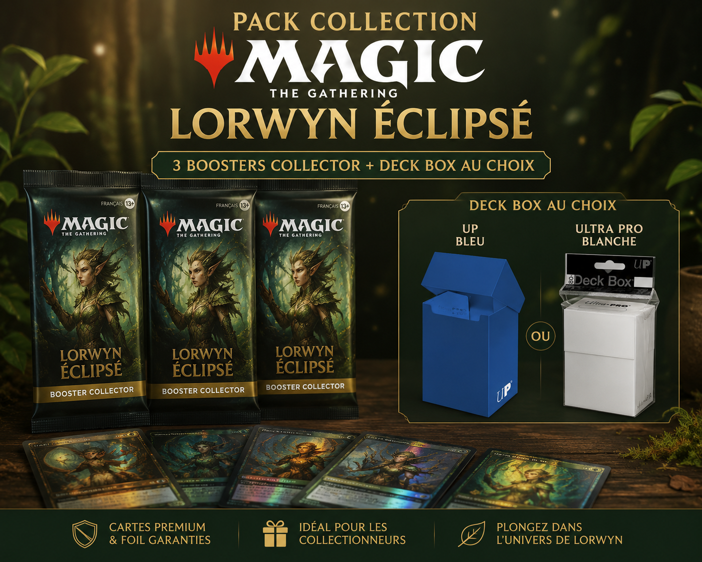 Pack Collector Lorwyn Éclipsé FR – 3 Boosters Collector + Deck Box Ultra Pro | B-GEEK