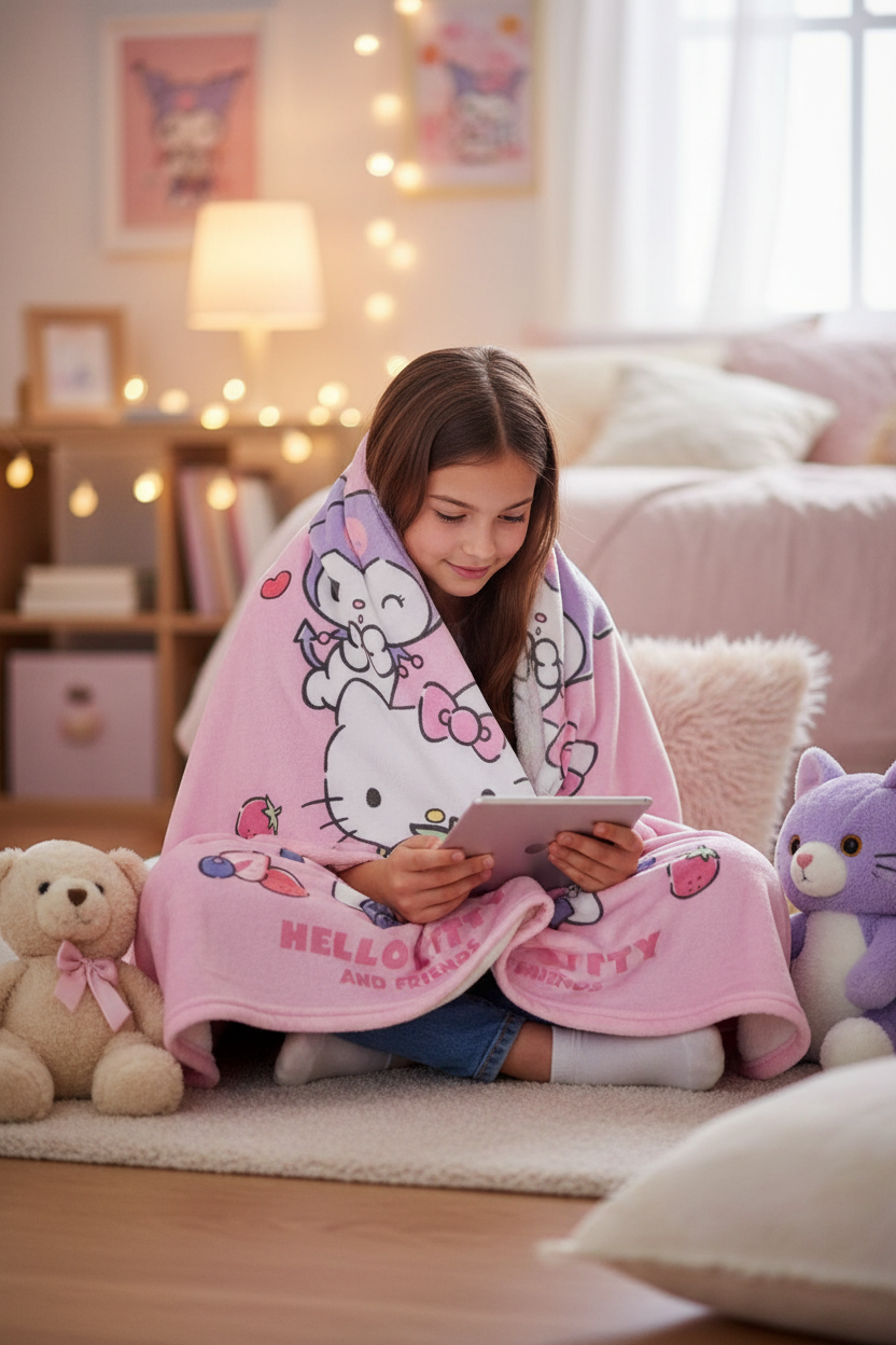 Hello Kitty and Friends – Plaid en polaire 100×140 cm