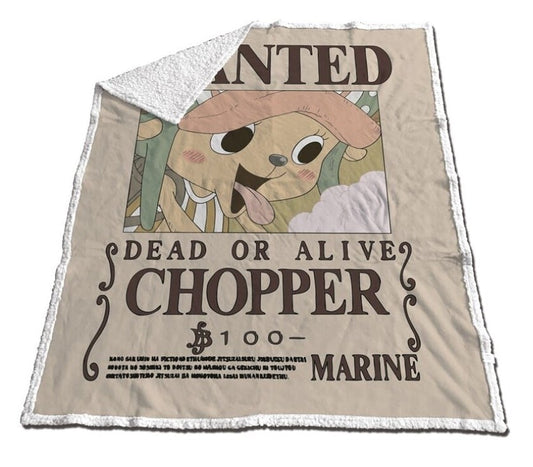 ONE PIECE - Couverture Sherpa 130x170cm - Chopper "Dead or Alive"