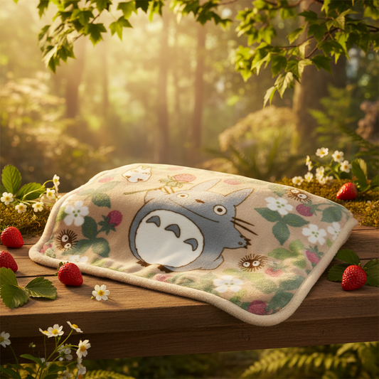 Mon Voisin Totoro – Plaid Fluffy Totoro Framboise 70×100 cm