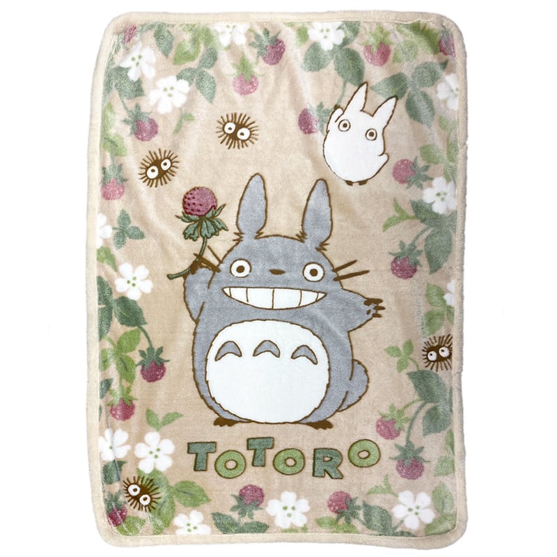 Mon Voisin Totoro – Couverture Fluffy Totoro Framboise 100×140 cm