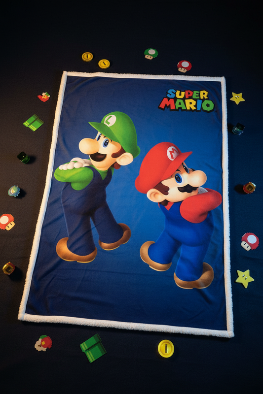 Super Mario – Plaid Premium Mario & Luigi 100×150 cm