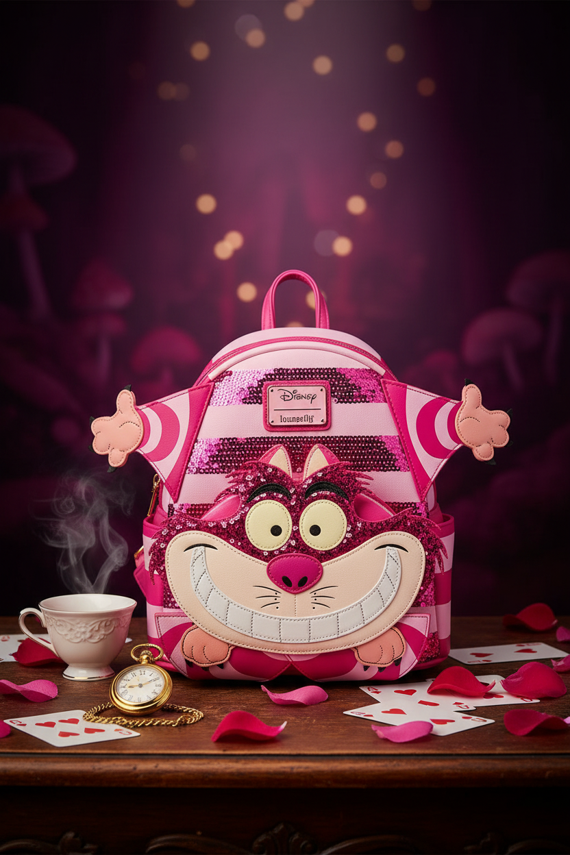 Disney Loungefly – Mini Sac à Dos Cheshire Cat (Alice au Pays des Merveilles)