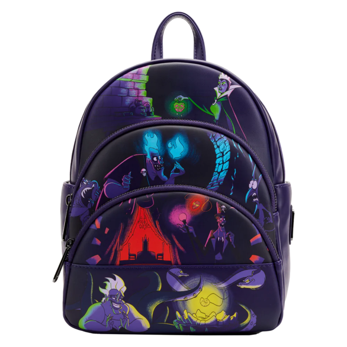 LoungeFly Disney Villains Brille dans le Noir – Mini Sac à Dos Collector