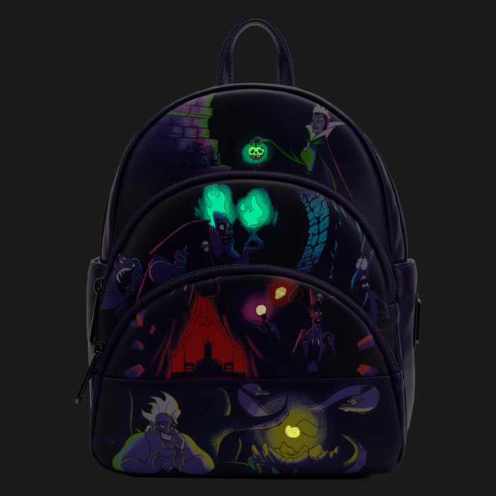 LoungeFly Disney Villains Brille dans le Noir – Mini Sac à Dos Collector