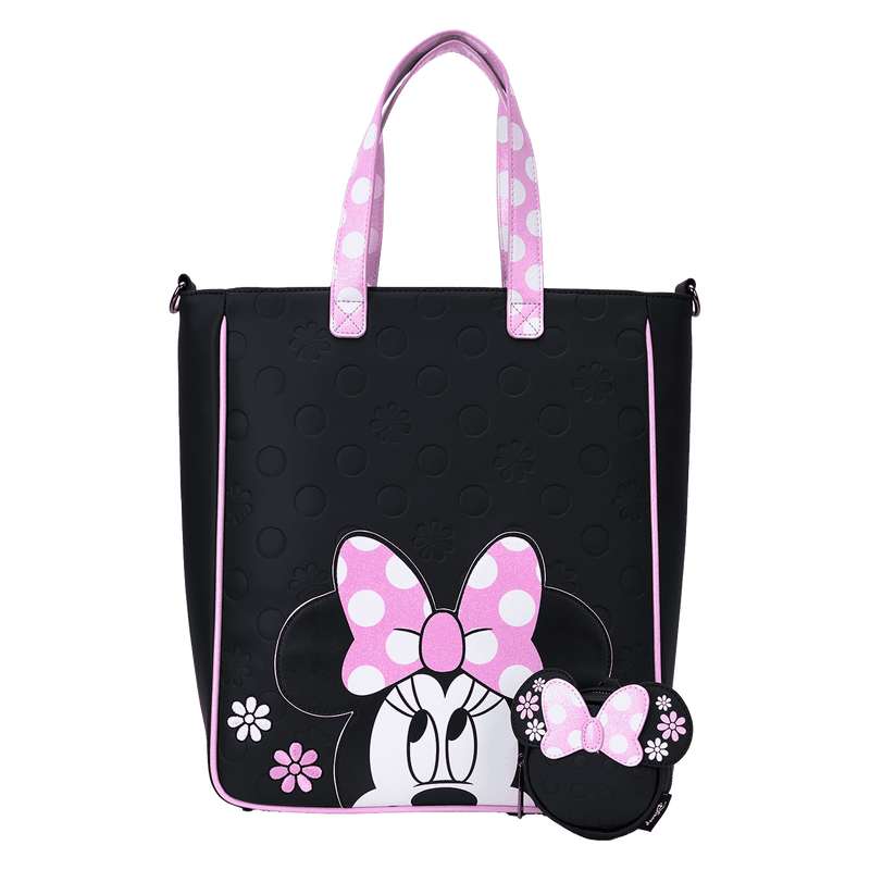 Disney minnie floral rock the dots tote bag loungefly