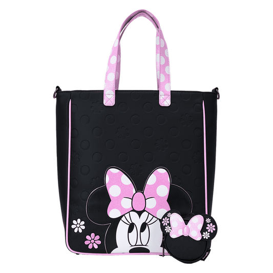 Disney minnie floral rock the dots tote bag loungefly