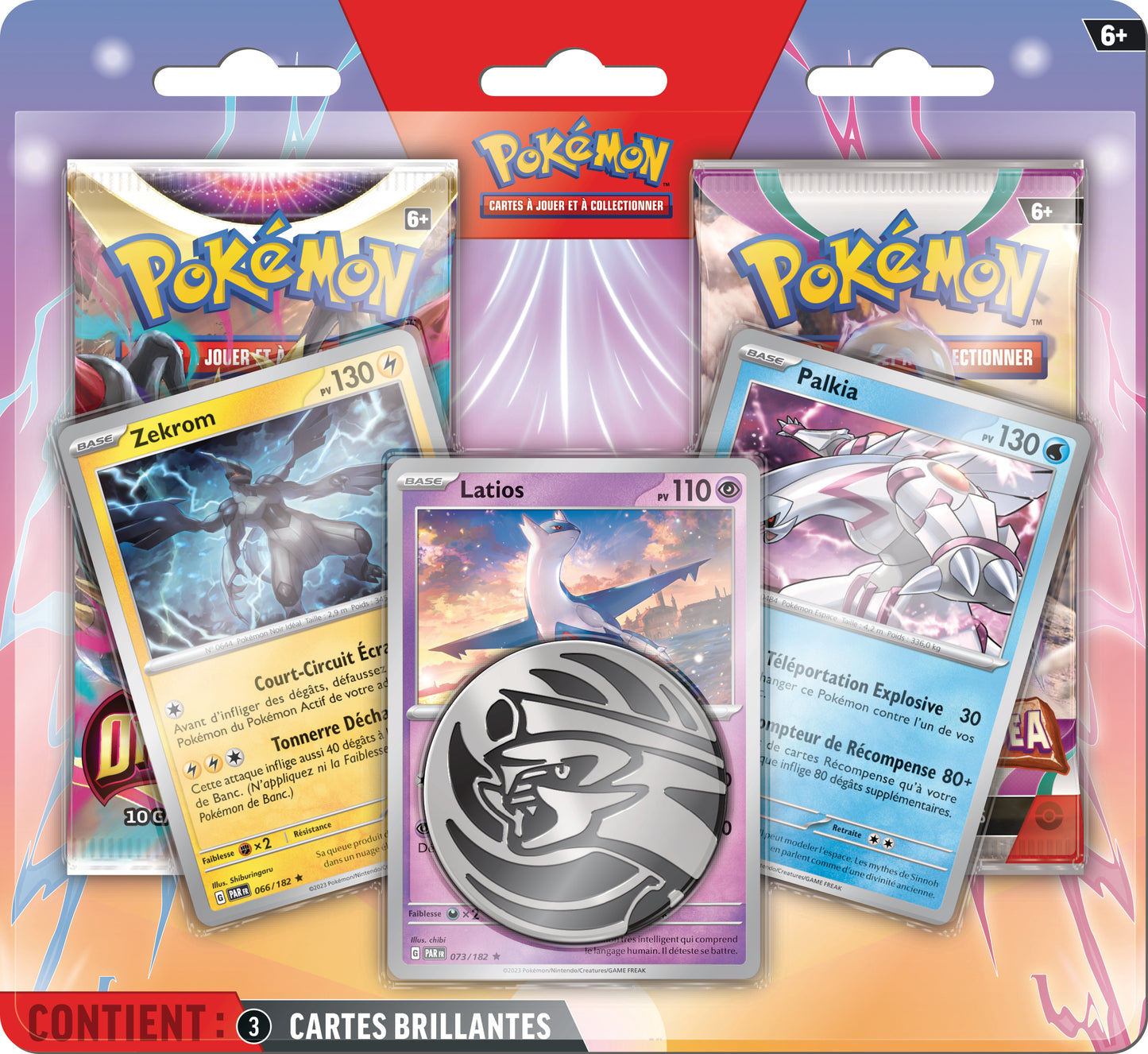 Pokémon JCC – Blister amélioré 2 Boosters (Octobre 2024) | Latios, Zekrom & Palkia