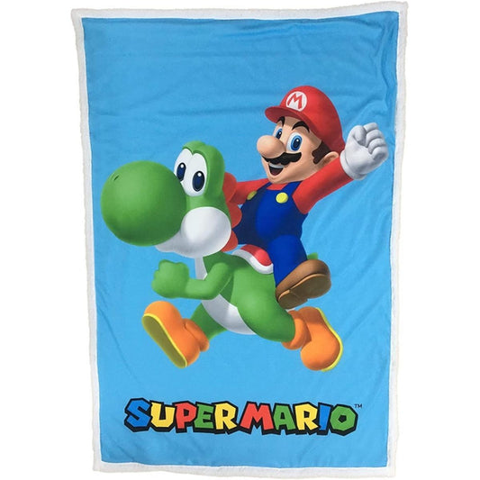 Plaid sherpa Super Mario & Yoshi – 100 × 150 cm
