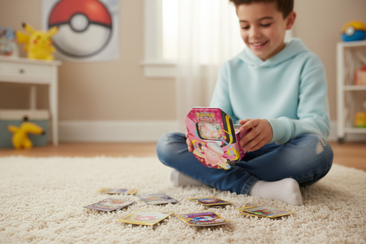 Boîte Pokémon Méga Clair de Lune Méga-Mélodelfe-ex avec carte promo brillante et 4 boosters Pokémon JCC