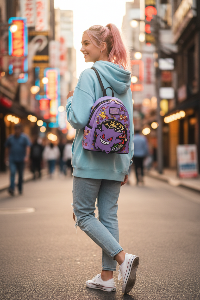 POKÉMON – Embroidered Wagara Ectoplasma – Mini sac à dos Loungefly
